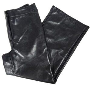 Bagatelle Collection Black Faux Leather Wide Leg Pants Women's Size Small NEW!
